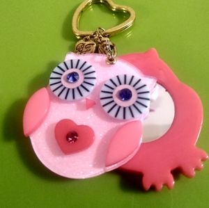 🦉Betsey Johnson Owl Keychain with Mirror